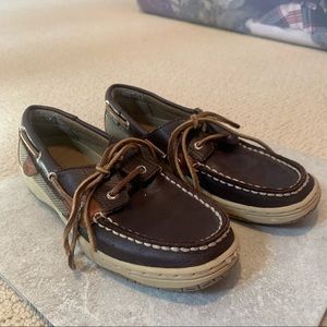 Boys  Sperry’s Brown Leather Boat Shoe- 2.5
